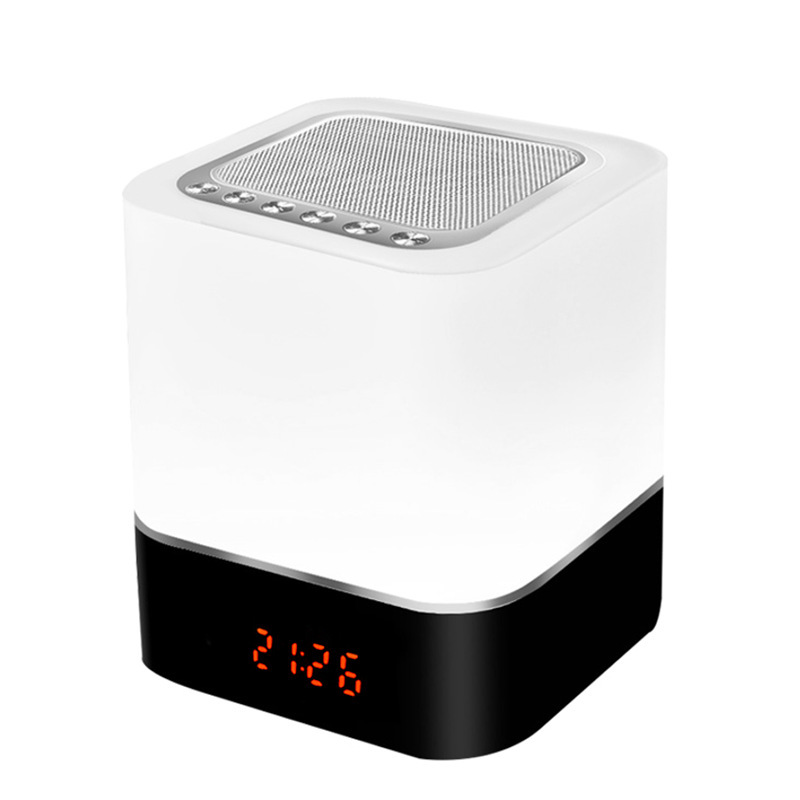 Amazon direct supply LED colorful lights Bluetooth speaker portable USB night light alarm clock clap light wireless audio