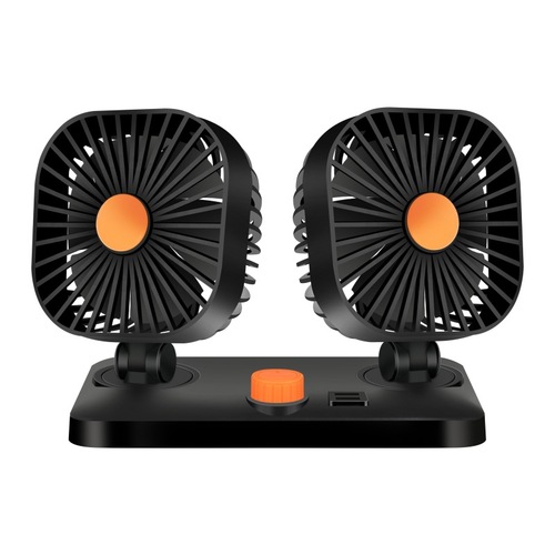Car square mini fan summer car USB powerful wind sitting double-head fan car mini fan