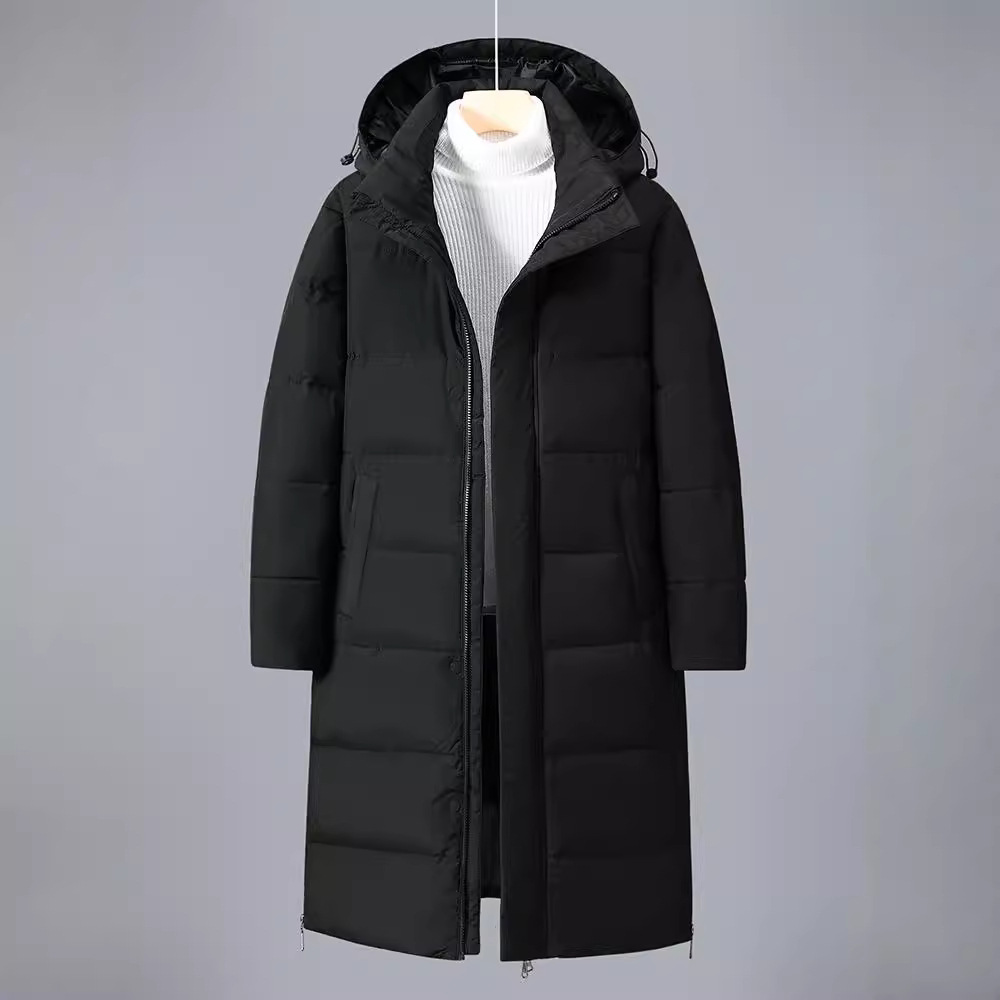 Men's Clothing cotton Jacket Couple Long Over Knee cotton Jacket Thick Warm Simple Loose Coat_voghion.com