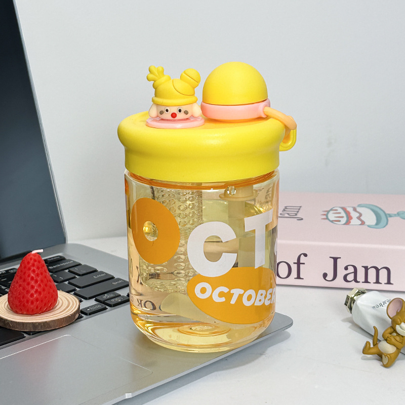 Botella de agua de oficina para estudiantes, plástico resistente al calor