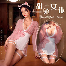 性感女士情趣内衣甜兔女仆深V女佣短裙日系浴袍角色扮演制服诱惑