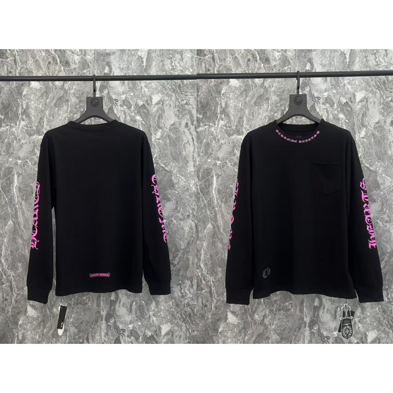 2025クロスボーダートレンディブランドクロウ初春新作ラウンドネック長袖サンスクリットプリント長袖Tシャツスポット卸売|undefined