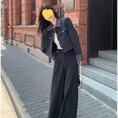 爆款小个子时尚套装西装秋季新款2025香风韩系休闲高级外套两件套