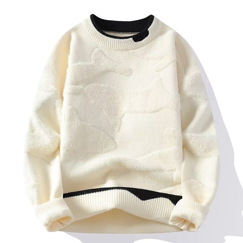 Explosiones transfronterizas de tamaño grande falso de dos piezas de camisetas de punto suéter toallas de hombre bordadas tridimensionales de otoño y invierno fábrica de chaqueta al por mayor