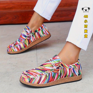 Y 82317 Colorful Lace-up Low-top Flats �����L����Ь