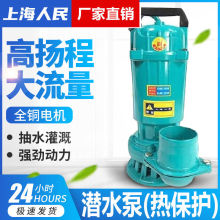 上海人民潜水泵220V单相家用抽水机3寸4寸农用高扬程灌溉排污水泵