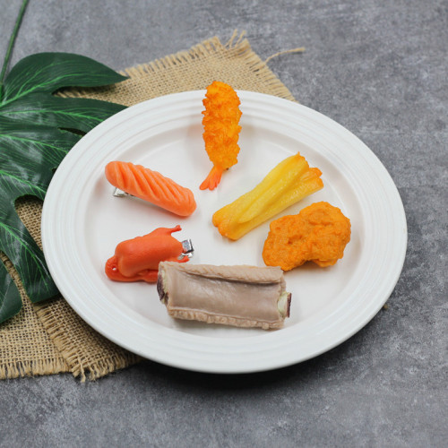 Internet celebrity ribs hairpin source manufacturer PVC simulated roast duck, chicken nuggets, French fries, funny personality side clip headwear