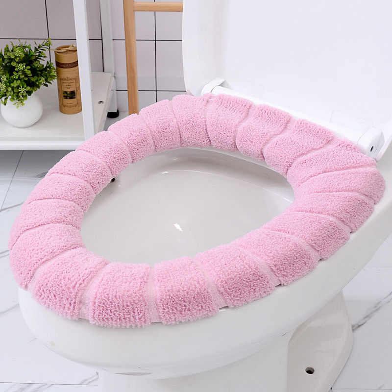 Cojín de asiento de inodoro portátil de gatito cubierta de asiento de inodoro engrosada cremallera cojín de asiento de inodoro con mango cojín de asiento de inodoro