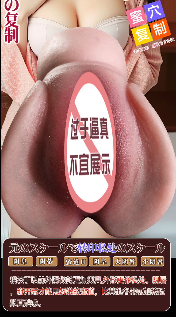 Jiuai TPE Male Masturbator Inverted Hip Cup with Simulated Vaginal and Anal Channels — detail image 6