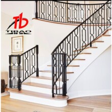 铁艺楼梯扶手栏杆实木室内家用简约现代自建房别墅阳台铁护栏阁楼