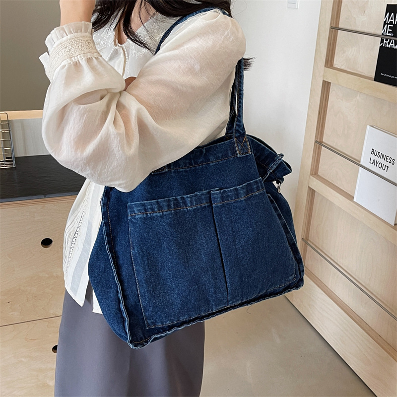 Nueva moda coreana Tot bolso de hombro casual simple bolso de mensajero de cercanías tendencia portátil de gran capacidad
