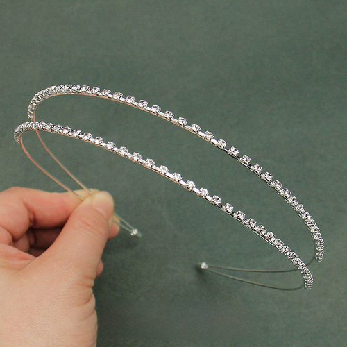 Glamorous Double Water Diamond Hair Pin and Headband for Women, French Retro Style, Elegant and Versatile Outfit Accessory, Summer Headband