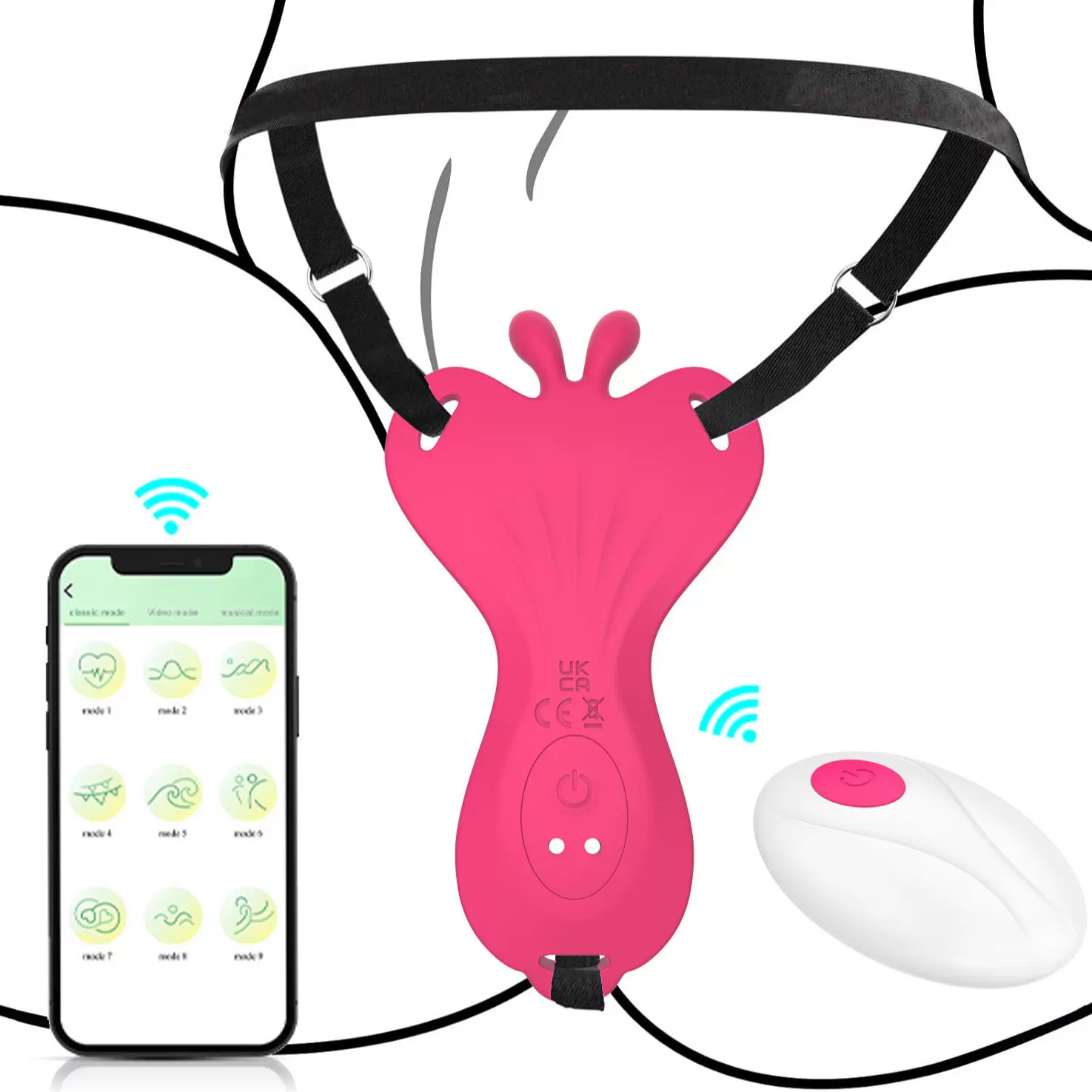 内裤绑绳穿戴 蝴蝶振动按摩自慰器 女用情趣调情振动器亚马逊热卖