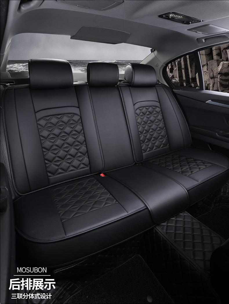 19 New Full Surround Diamond Full Leather Four-Season Universal Car Seat Cushion