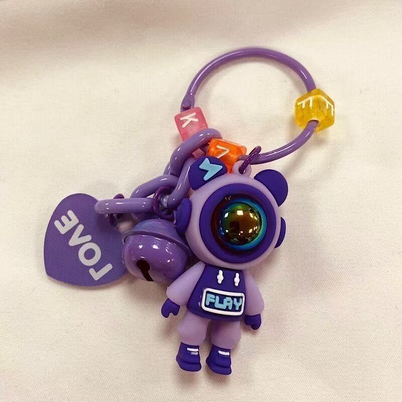 Lightning Bear Colgante de llavero anti-pérdida Personalidad creativa Cadena de coche Pareja Exquisito colgante de mochila de red neta