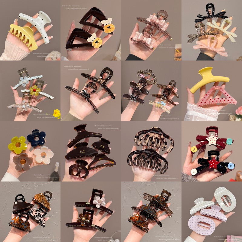 2026 nuevo clip de cabello ondulado clip de cabello de tiburón grande clip de cabello de mujer detrás de la cabeza de alta sensación clip de cabello accesorios para el cabello