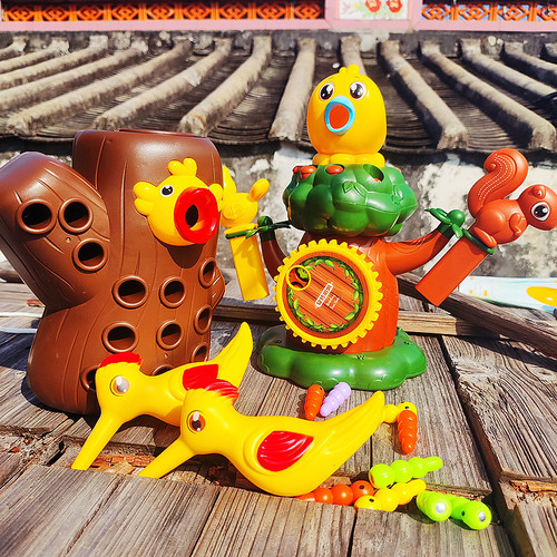 Woodpecker insect catching toy, forest doctor, intelligence development, magnetic puzzle, bird feeding, children's fishing toy, bird feeding