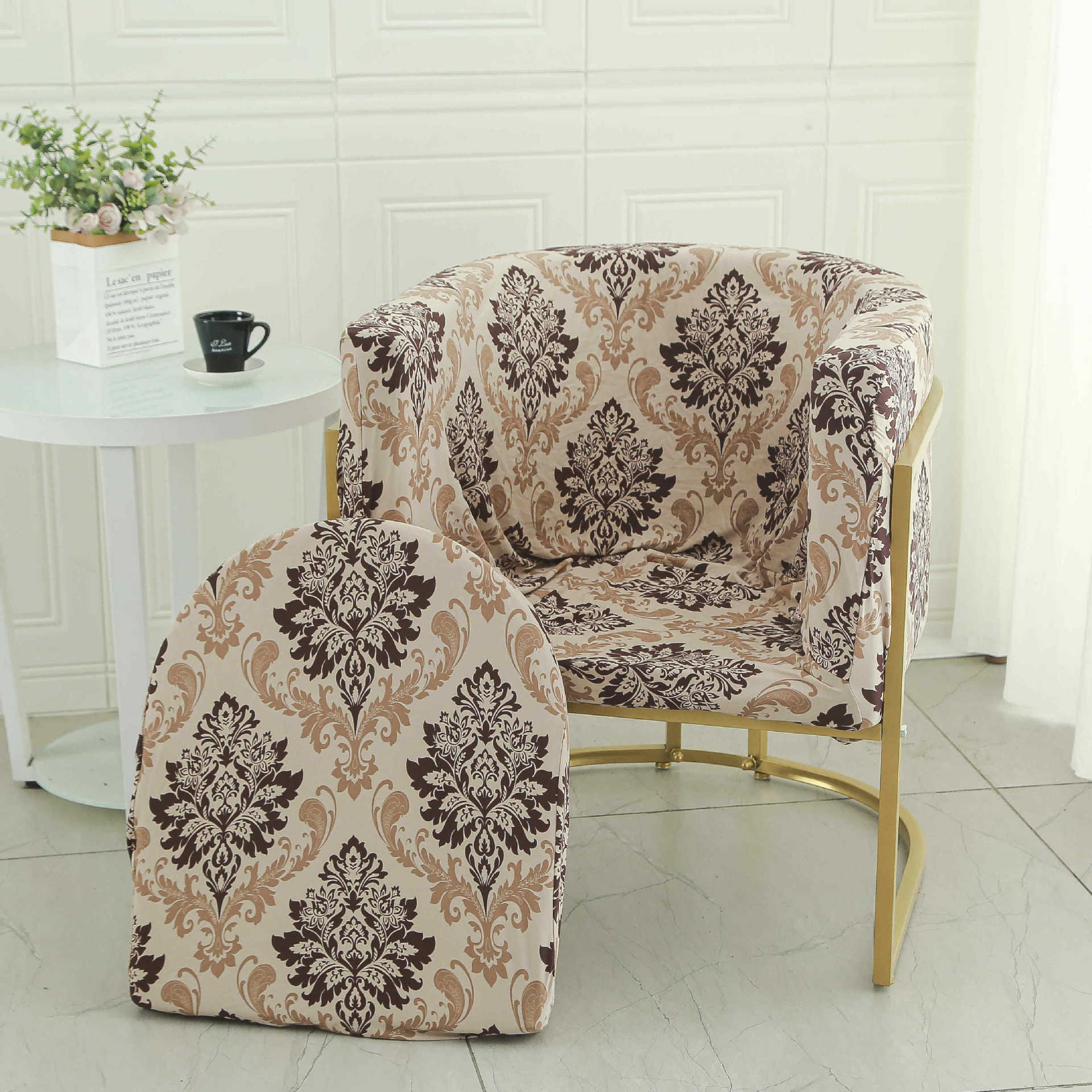 Cubierta de la silla de la mesa de comedor curva universal elástica 2024 nueva funda de la silla de uñas, respaldo, funda de sofá pequeña para el hogar