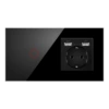157 touch single circle black one open + USB socket