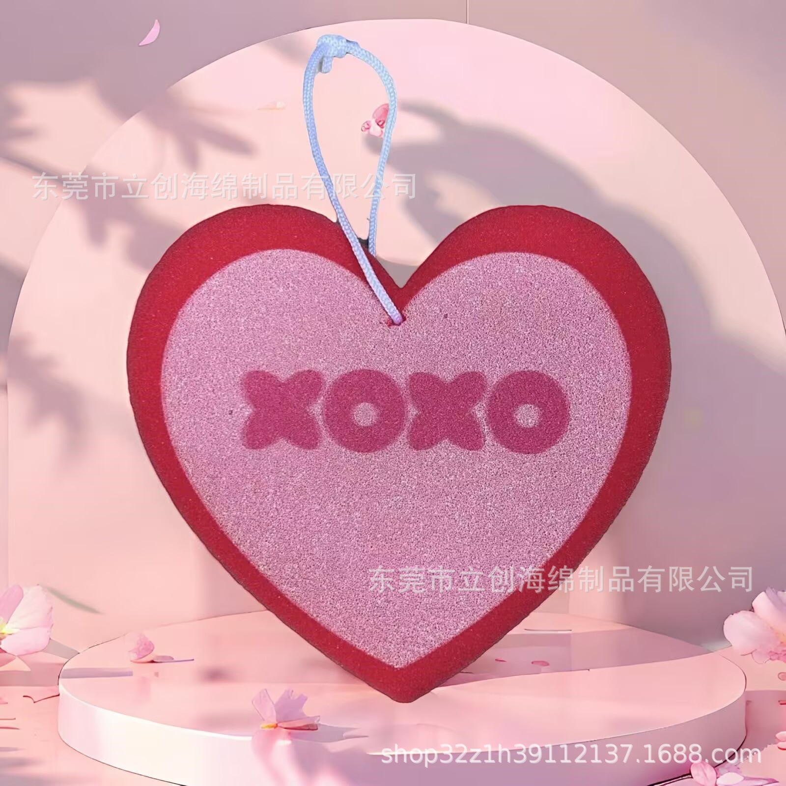 浪漫婚庆大红色28*22粉红色心形卸甲海绵 美甲渐变棱形泡棉厂家