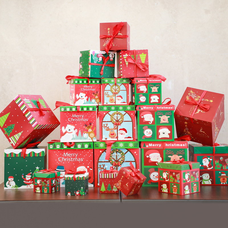 Navidad regalo embalaje caja de regalo decoración escena diseño suministros Nochebuena caja de dulces niños adultos