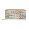 Long wallet, chain with zipper, fashionable polyurethane woven small clutch bag, mid-length