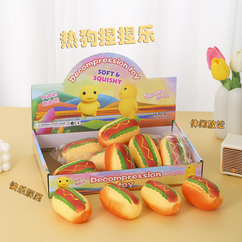 Cross-border decompression simulation hot dog pinch music vent squeeze new strange decompression artifact toy wholesale factory supply Cross-border decompression simulation hot dog pinch music vent squeeze new strange decompression artifact toy wholesale factory supply