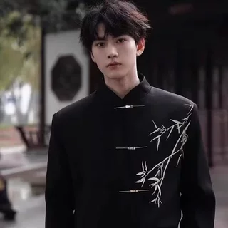 新中式立领中山装男DK制服学院风西装外套中国风垫肩订婚伴郎礼服