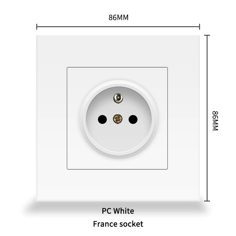 86 евростандартная панель розетки с французской вставкой, Type-C + USB, европейский стандарт 16A, стеклянная панель