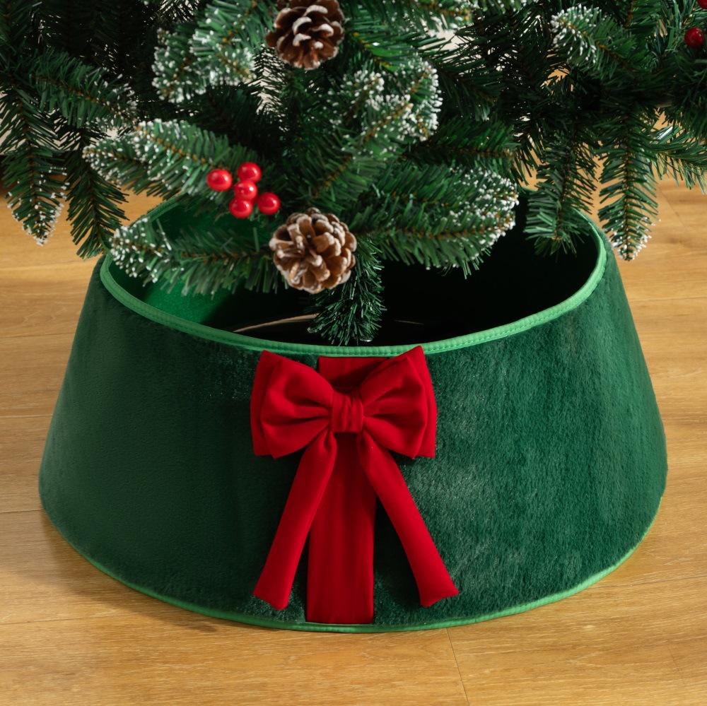 Nuevo arco de Navidad transfronterizo, círculo de árbol, collar de árbol de Navidad de felpa, artesanía, decoración de escena, accesorios al por mayor