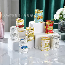 复古欧式金属牙签筒居家酒吧ktv按压不易褪色家用牙签桶客厅牙签