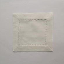 N068-6 Hemstitch Napkin 6"x6" 亚麻米色抽纱鸡尾酒餐巾