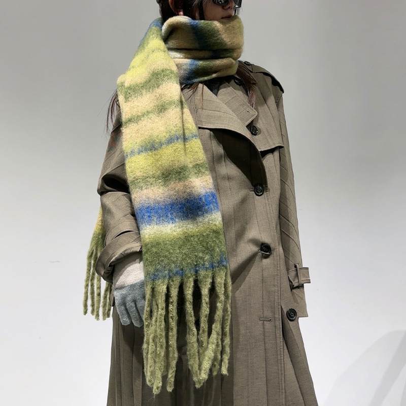 秋冬新作、多用途なイミテーションカシミヤ、高級感のある女性用暖かい厚手スカーフ、シンプルなネックウォーマー、織りタッセル付きショール|undefined