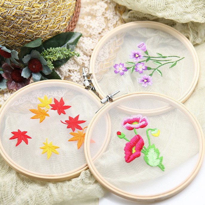 Bordado DIY paquete material colgando pintura divertido hecho a mano principiante flor tela no Cruz puntada organza colgando pintura