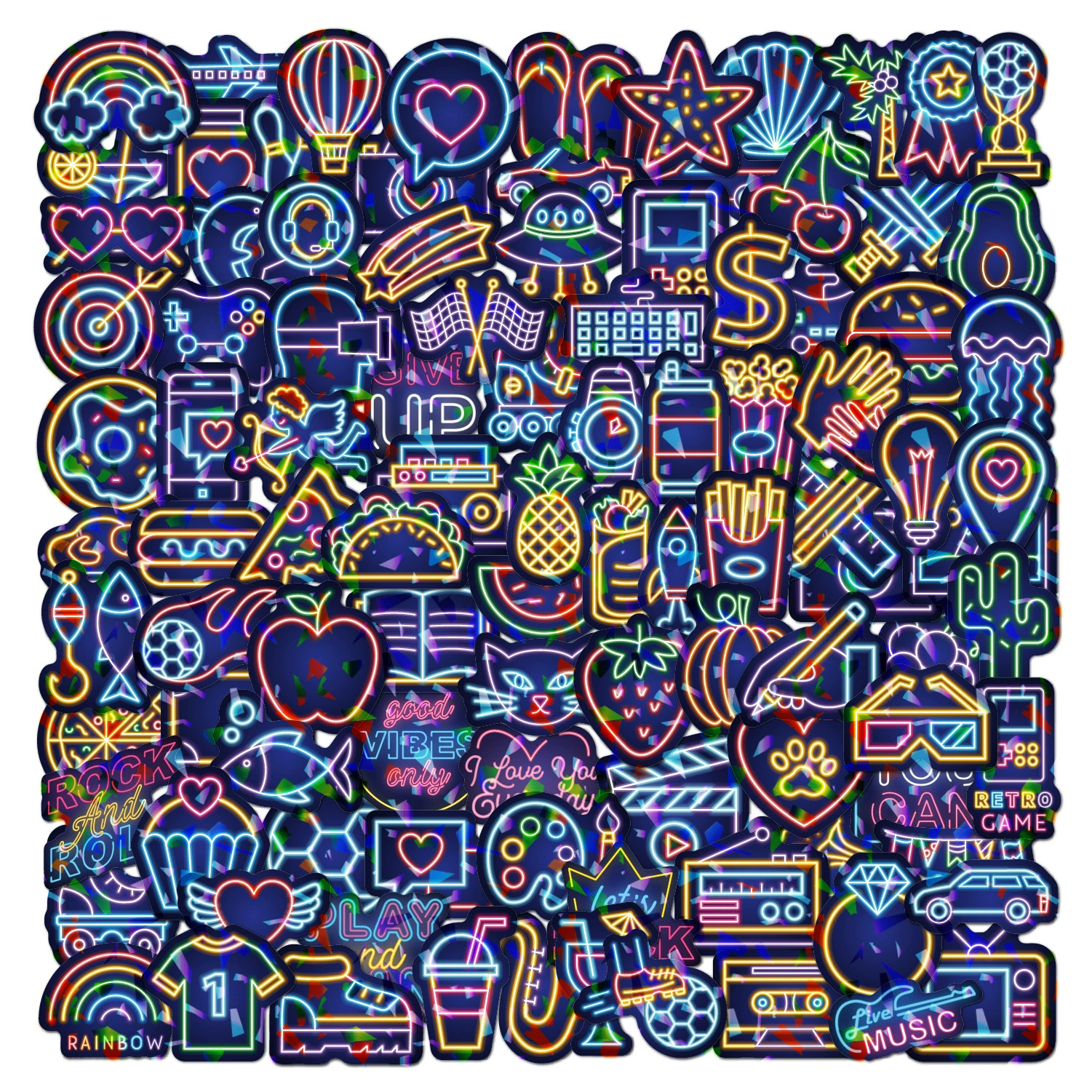 Лазерная неоновая наклейка 100 наружная чашка для воды компьютер diy тренд украшения креативная водонепроницаемая неоновая наклейка