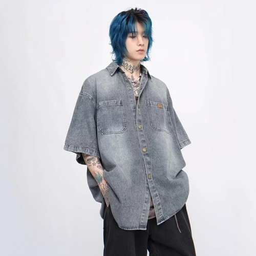 Men's Summer Korean Style Trendy College Casual Short Sleeve T-Shirt, Ultra-Hot Versatile Loose Jacket