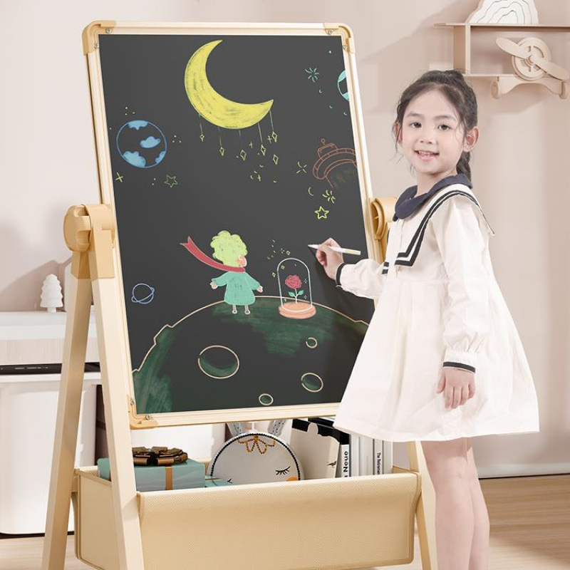 幼儿童画板磁性双面教学黑板宝宝涂色涂鸦可擦写字绘画家用支架式|undefined