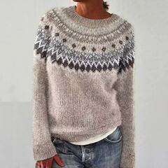アマゾンの欧米の新型セーターの女性wishは丸首を販売して色を合わせます。