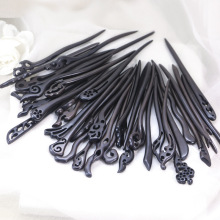 黑檀木发簪感檀木簪古风簪子盘发木簪新中式紫光檀木质发E18