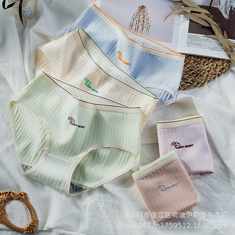 Хлопковые трусики-мумии больших размеров D326 Хлопковые женские трусики Хлопковые бесследные Трусы со средней талией Трусики для девочек полные