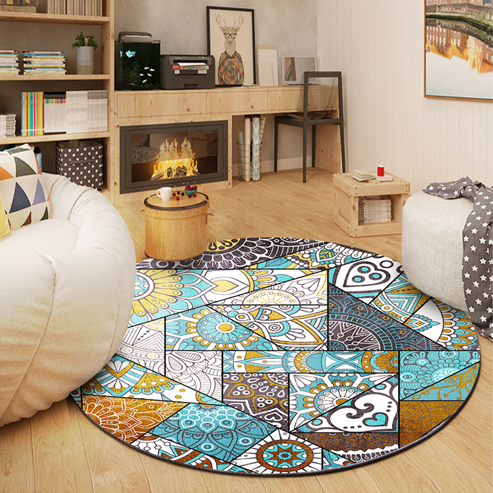 Tapete Redondo para Pie de Cama de Seda Artificial, Absorbente y Antideslizante para Sala de Estar image 12