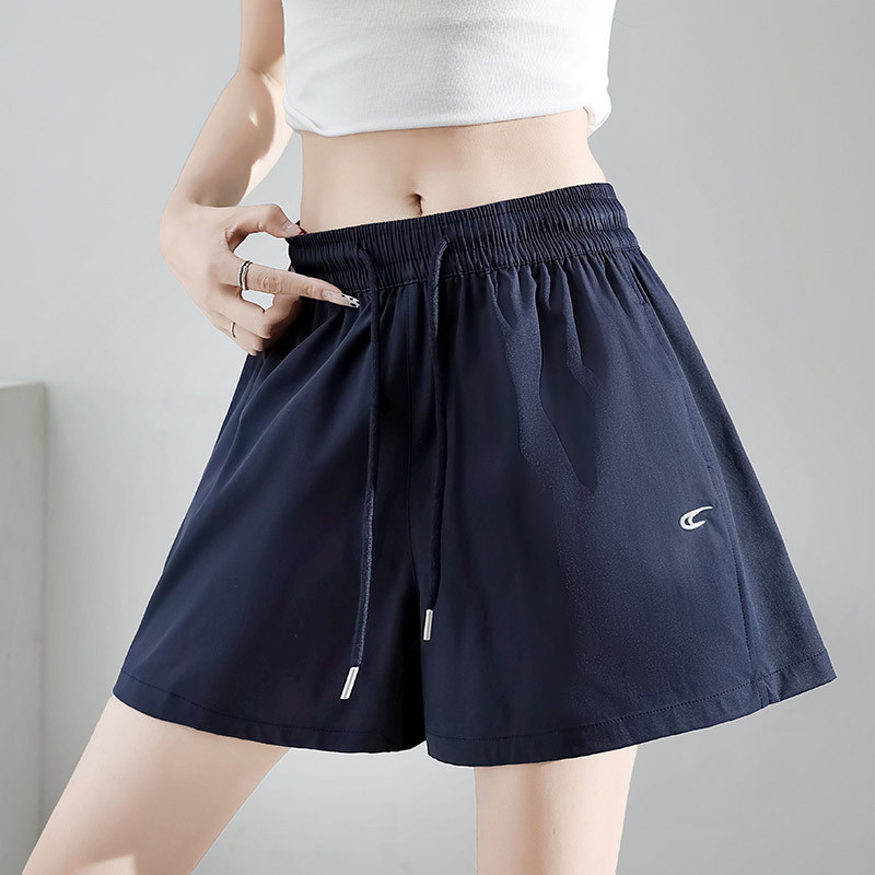 Monos azul marino para mujer primavera y verano 2025 nuevo estilo suelto recto casual de secado rápido pequeño bordado pantalones anchos image 15