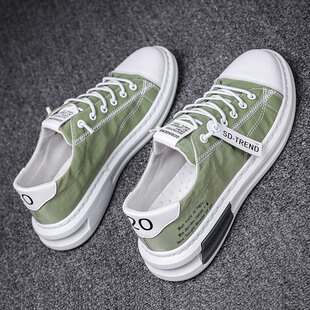 Summer Men's Shoes Breathable Ice Silk Canvas Trendy Shoes Quick-drying Cloth Shoes Slip-on Lazy Driving Men's Cyber Celebrant Sneakers