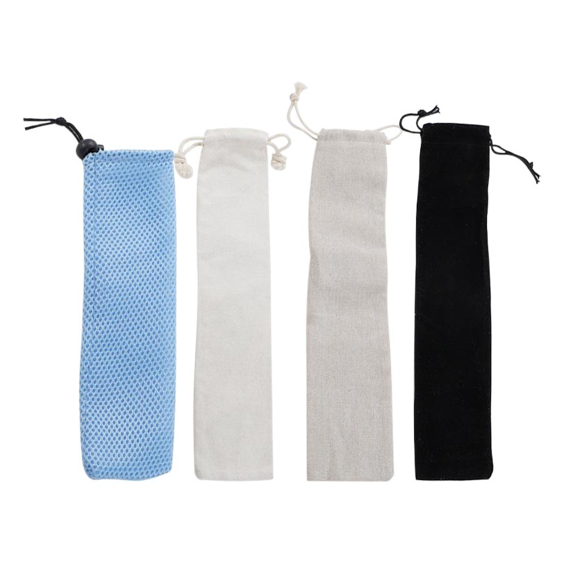 Portable tableware mesh bag nylon cloth bag stainless steel straw linen bag flannel cotton multi-size