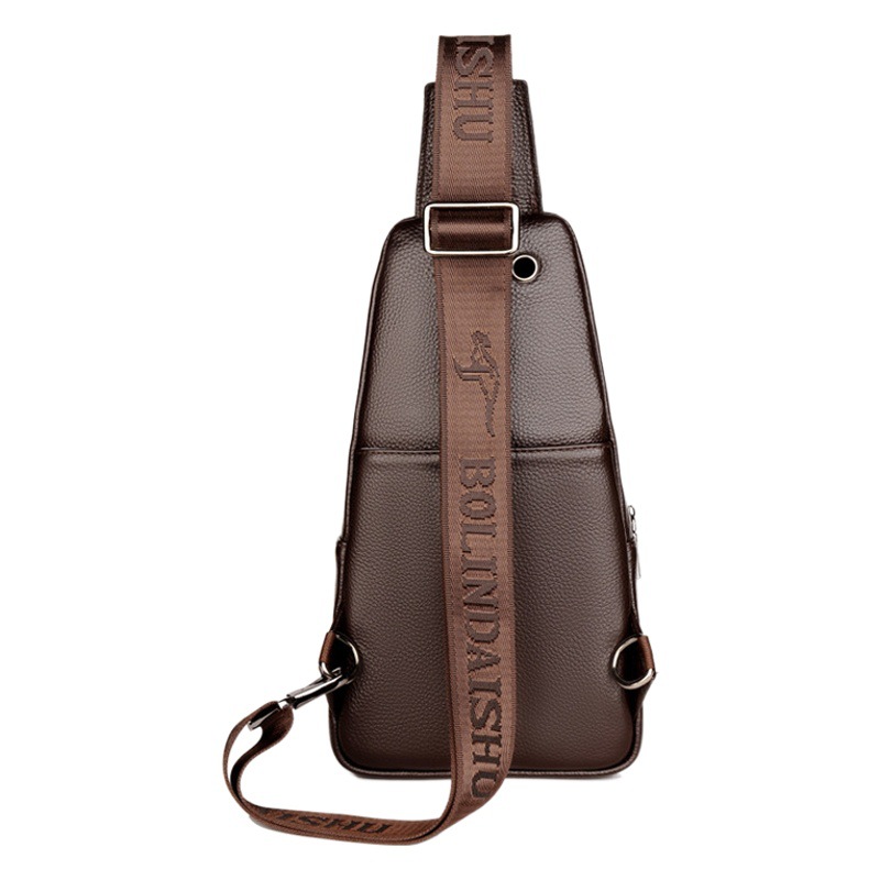 BOLINDAISHU genuine leather men's chest bag cowhide messenger bag men's casual men's bag shoulder bag genuine leather waist bag men