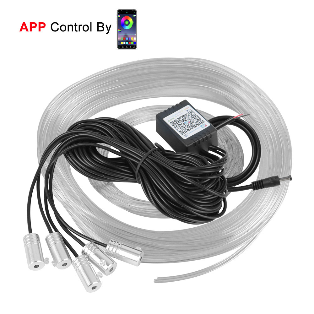 Car led atmosphere light colorful cold light meter decorative light mobile phone app one drag five car voice control atmosphere light