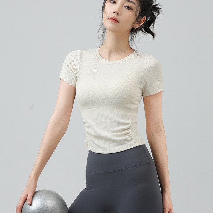 New Yoga Clothes Women's Summer Sports Top Running Short-sleeved T-shirt Slim-fit Slimming Pilates Training Fitness Clothes