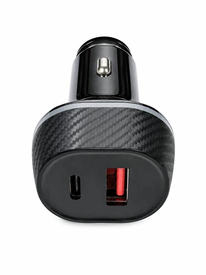 Car charger 54W dual-port fast charging USB-A+Type-C cigarette lighter power supply 12V/24V (Mobil şarj cihazları) - black