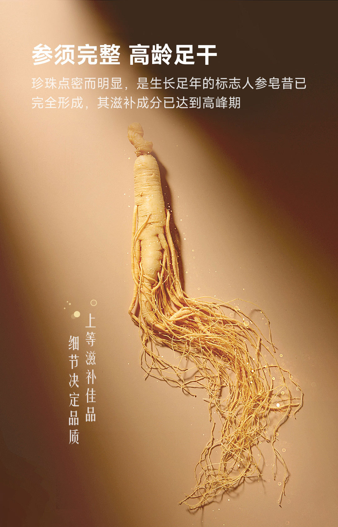 Dried Ginseng Root Gift Box Whole Sun-Dried Jilin Changbai Mountain 50g quality and texture