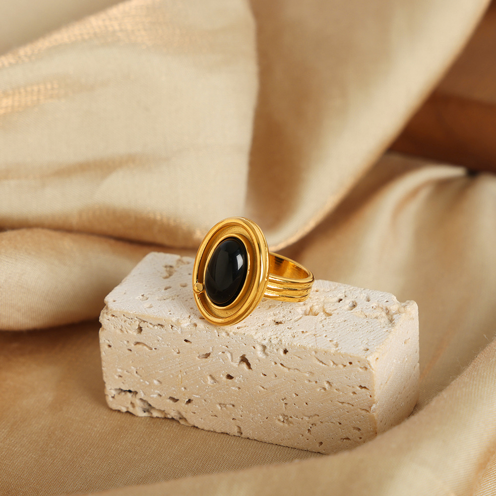 Nuevo chino exquisito temperamento natural ágata colgante otbuckle collar Titanium acero 18K oro personalidad temperamento anillo traje